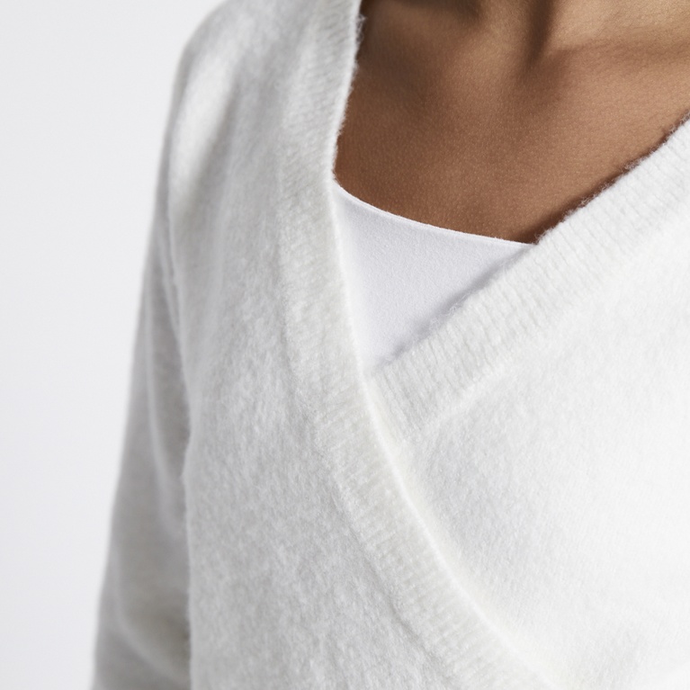 Wrap knit sweater "Bettan" Offwhite 2